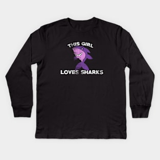 This girl loves sharks Kids Long Sleeve T-Shirt